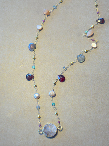 Druzy Quartz Glitter Necklace