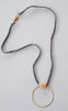 Gray Leather & Loop Necklace