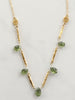 Peridot Green Briolette and Gold Necklace