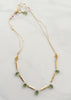 Peridot Green Briolette and Gold Necklace