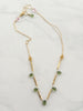 Peridot Green Briolette and Gold Necklace