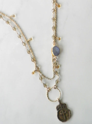 Bronze & Topaz Layering Necklace