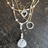 Gold Chain, Crystal & Freshwater Pearl Necklace