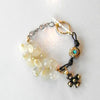 Golden Quartz, Gold and Cross Bracelet